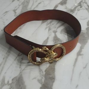 Express serpent buckle brown belt Size XS